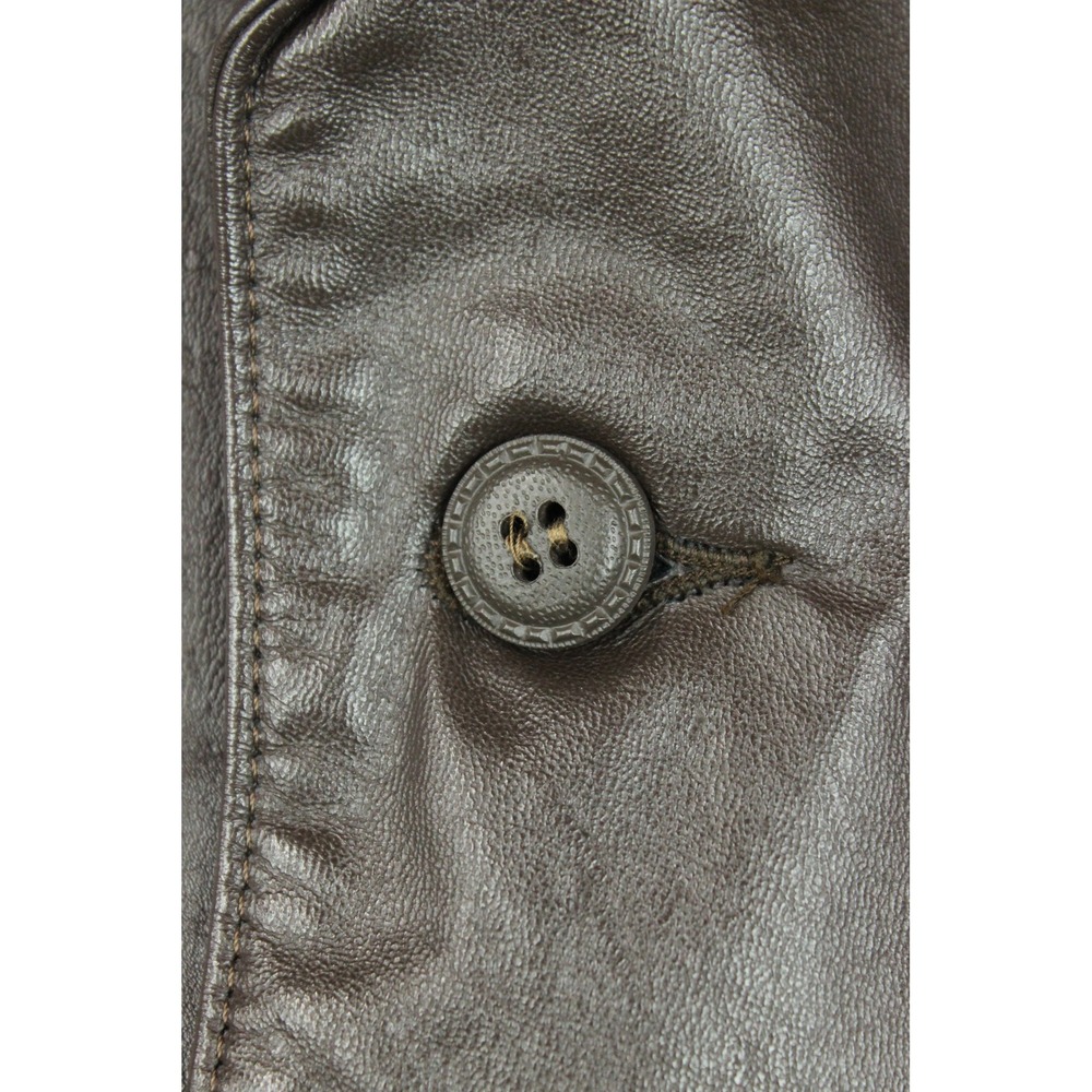 Vintage 70s Brown Leather Blazer Sport Coat Men's 44 Reg Minimalist Luxury - Picture 7 of 7